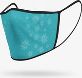 Duopack: Snowflakes reusable mondmasker - S / Stoffen mondkapjes met print / Wasbare Mondkapjes / Mondkapjes / Uitwasbaar / Herbruikbare Mondkapjes / Herbruikbaar / Ov geschikt / Mondmaskers