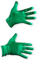Handschoenen groen satijn