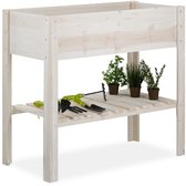 moestuinbak op poten - hout - plantenbak - 80 x 88 x 43,5 cm - wit