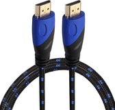 By Qubix HDMI kabel 1 meter - HDMI 1.4 versie - High Speed - HDMI 19 Pin Male naar HDMI 19 Pin Male Connector Cable - Nylon blue line