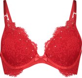 Hunkemöller Lingerie Dames Voorgevormde push-up beugel bh Pauline  - Rood - maat E80