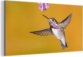 Décoration murale Métal - Peinture Aluminium - Colibri - Bloem - Jaune - 80x40 cm