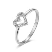 Twice As Nice Ring in zilver, open hart, zirkonia  56