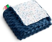 Sensillo Minky Wiegdeken - 75x100 cm - 100% katoen - Navy Blue - Marine Blauw