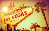 Welcome to Fabulous Las Vegas bord onder felle zon - Foto op Forex - 45 x 30 cm