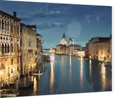 Nachtelijke skyline van Venetië met het Canal Grande - Foto op Plexiglas - 90 x 60 cm