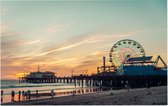 Santa Monica pier bij zonsondergang in Los Angeles - Foto op Forex - 60 x 40 cm