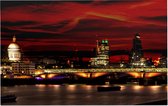 Nachtelijke blik op Saint Pauls Cathedral in Londen - Foto op Forex - 120 x 80 cm