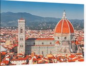De oranje daken en kathedraal van Florence - Foto op Canvas - 90 x 60 cm