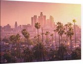 Palmbomen voor de prachtige skyline van Los Angeles - Foto op Canvas - 45 x 30 cm