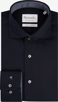 Dark navy fine twill katoenen overhemd-boordmaat: 38