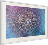 Ingelijste Poster -  Mandala, Witte lijst met passe-partout