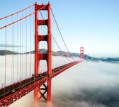 De Golden Gate Bridge in mistig San Francisco  - Fotobehang (in banen) - 350 x 260 cm