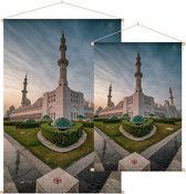 Artistiek beeld van de Grote Moskee in Abu Dhabi - Foto op Textielposter - 120 x 180 cm