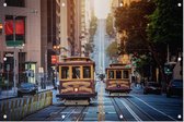Historische treintjes op California Street in San Francisco - Foto op Tuinposter - 225 x 150 cm