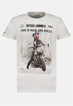 DEELUXE T-shirt met motorprint BREAKDOWN White