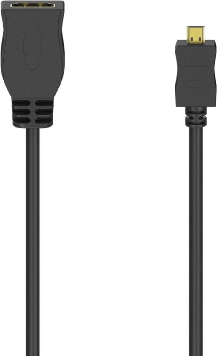 Hama HDMI™-kabeladapter Type D (Micro) St. - Type A Koppeling Ethernet Verguld