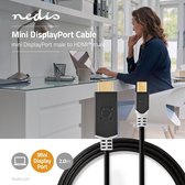Nedis Mini DisplayPort-Kabel | DisplayPort 1.4 | Mini-DisplayPort Male | HDMI™ Connector | 48 Gbps | Verguld | 2.00 m | Rond | PVC | Antraciet | Window Box