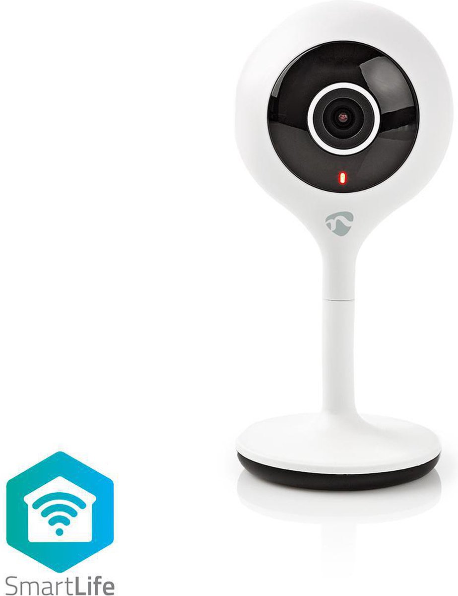 Nedis SmartLife Camera voor Binnen - Wi-Fi - HD 720p - Cloud Opslag (optioneel) / microSD (niet inbegrepen) - Nachtzicht - Android™ / IOS - Wit