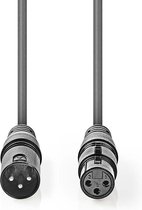 Nedis DMX-Adapterkabel - XLR 3-Pins Male - XLR 3-Pins Female - Vernikkeld - 20.0 m - Rond - PVC - Donkergrijs - Gift Box
