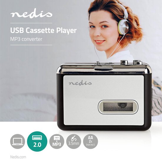 Converter en Speler – Cassette naar MP3 – Draagbaar – Plug & Play