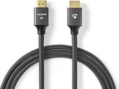 Câble HDMI ™ ultra haute vitesse Nedis | Connecteur HDMI ™ - Connecteur HDMI ™ | Gun Metal Gris | Câble tressé | 1,0 m