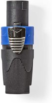 Nedis Speaker-Connector - Recht - Male - Vernikkeld - Soldeer - Diameter kabelinvoer: 8.0 mm - ABS - Zwart - 1 Stuks - Polybag