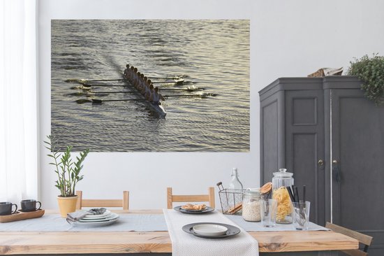 Affiche d'entraînement groupe de rameurs 180x120 cm - Tirage photo sur Poster (décoration murale salon / chambre) / Affiche Sport XXL / Groot format!