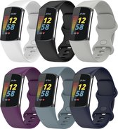 YONO Siliconen Bandjes geschikt voor Fitbit Charge 5 - 6-Pack - Large