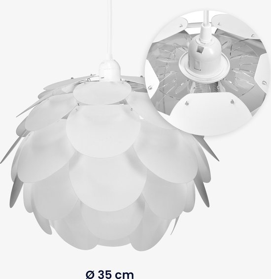 kwmobile witte puzzellamp van 62 stukjes - DIY hanglamp met  plafondbevestiging -... | bol.com