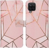 iMoshion Design Softcase Book Case Samsung Galaxy A12 hoesje - Pink Graphic
