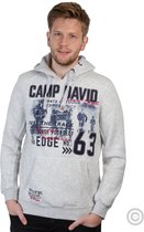 Camp David, melange witte hoodie sweatshirt met fotoprint (L)