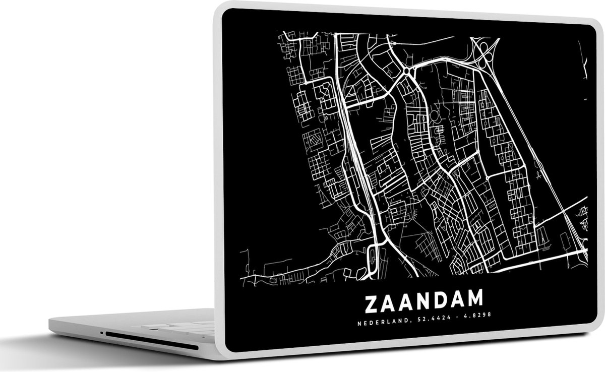 Laptop sticker - 13.3 inch - Kaart - Zaandam - Nederland - 31x22,5cm - Laptopstickers - Laptop skin - Cover