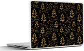 Laptop sticker - 15.6 inch - Kerstboom - Goud - Zwart - 36x27,5cm - Laptopstickers - Laptop skin - Cover