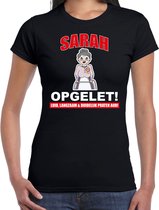 Verjaardag t-shirt Sarah opgelet 50 jaar - zwart - dames - vijftig jaar cadeau shirt Sarah S