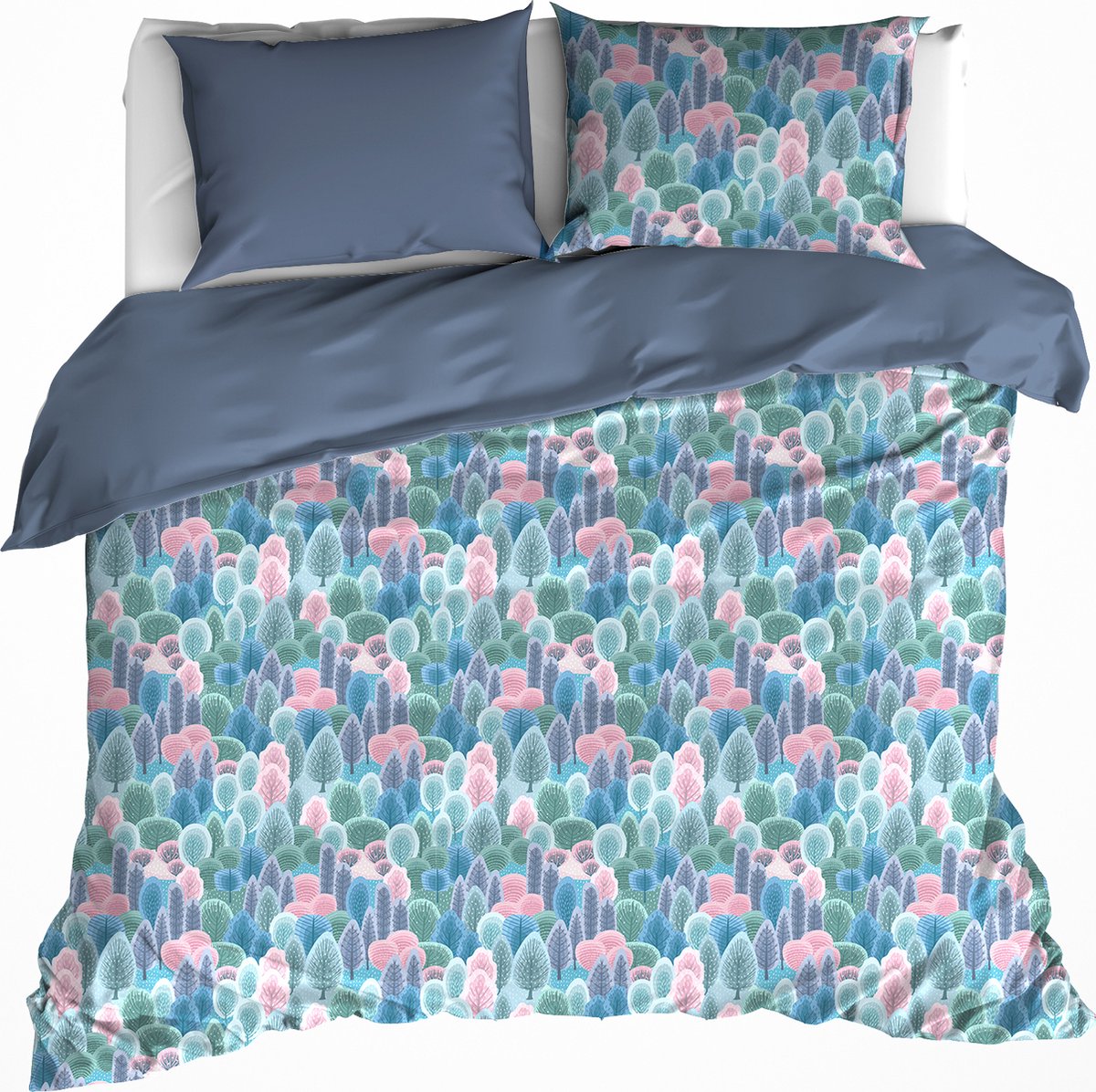 De Witte Lietaer Dekbedovertrek Bavaria 2 Country Blue - Tweepersoons - 200 x 200/220 cm - Katoen Flanel Blauw