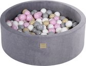 Ballenbak VELVET Steel - 90x30 incl. 200 ballen - Pastel Roze, Wit, Grijs, Beige