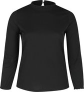 Promiss - Female - Effen T-shirt met gesmokt detail  - Zwart