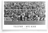 Walljar - Poster Ajax - Voetbalteam - Amsterdam - Eredivisie - Zwart wit - Telstar - AFC Ajax '70 - 40 x 60 cm - Zwart wit poster