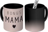 Magic Mug - Photo Warm Mug - Mug Fête des Mères - Bonus Maman - Rose - 350 ML - Sinterklaas Gift - Noël Presents - Shoes Presents - Handout Presents