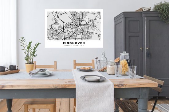 Affiche Carte - Eindhoven - Pays- Nederland - 120x80 cm
