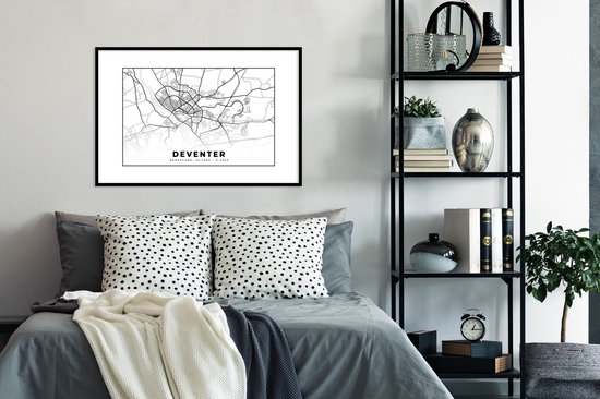 Affiche avec cadre Plan de la ville - Deventer - Pays- Nederland - 90x60 cm