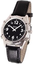 ORIUM Casual Talking Watch - mannenstem - 24 x 4 x 1 cm - zwart en wit