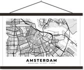 Affiche scolaire - Carte - Amsterdam - Pays- Nederland - 150x100 cm - Lattes noires