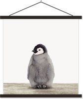 Affiche scolaire - Chambre de bébé - Pingouin - 60x60 cm - Lattes noires