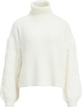 Vila VIOA ROLLNECK L/S KNIT TOP/L Dames White Alyssum - Maat M