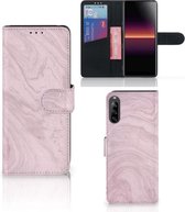 GSM Hoesje Sony Xperia L4 Flip Case Marble Pink