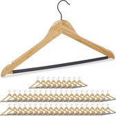 Relaxdays 50x kleerhangers hout - kledinghangers bamboe - draaibare haak - antislip