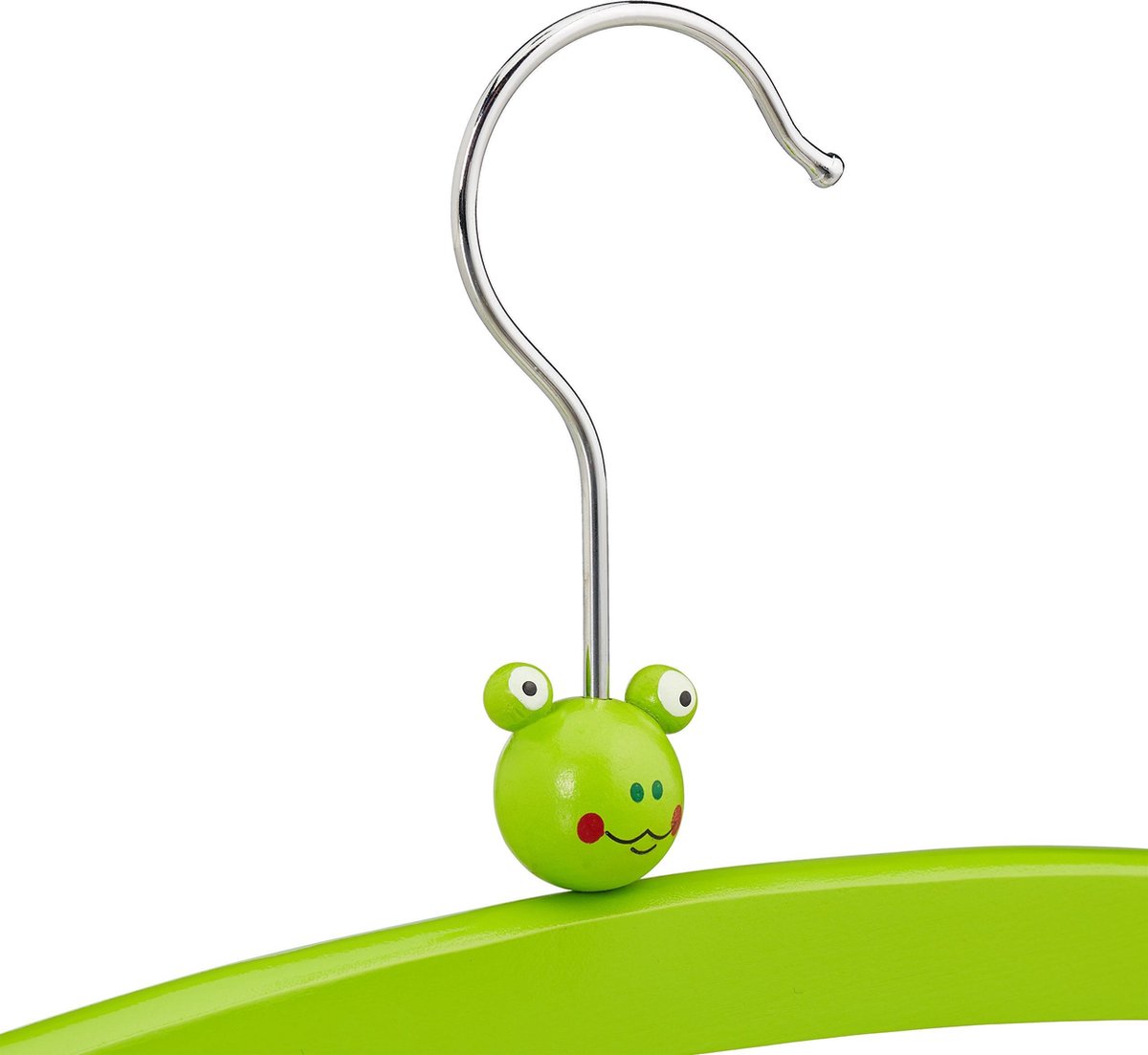 relaxdays 48x cintres bébé - cintres enfants - bois - grenouille - vert -  enfants