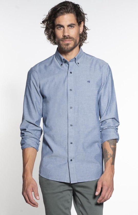 DESOTO Slim Fit Zakelijk Overhemd Van Katoen in het Blauw voor heren Heren Kleding voor voor Overhemden voor Casual en nette overhemden 